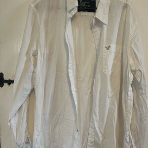 American Eagle Outfitters Men's White Dress Shirt